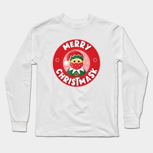 Merry Christmask II - Mask Wearing Elf - White Long Sleeve T-Shirt